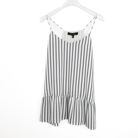 Francesca's Jasmine & Juliana White And Blue Stripped Tank Top - Picture 2 of 5